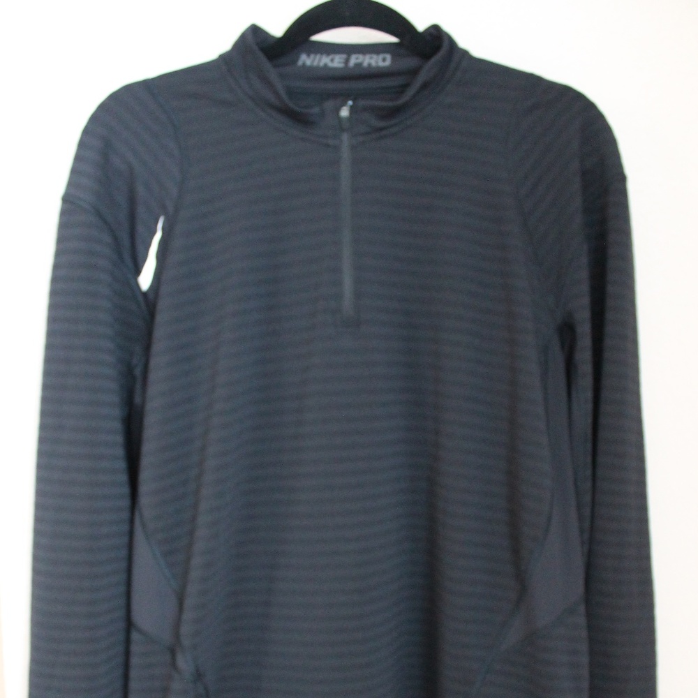 Nike Pro Black Stripe Dri Fit Fitted Sweatshirt XL